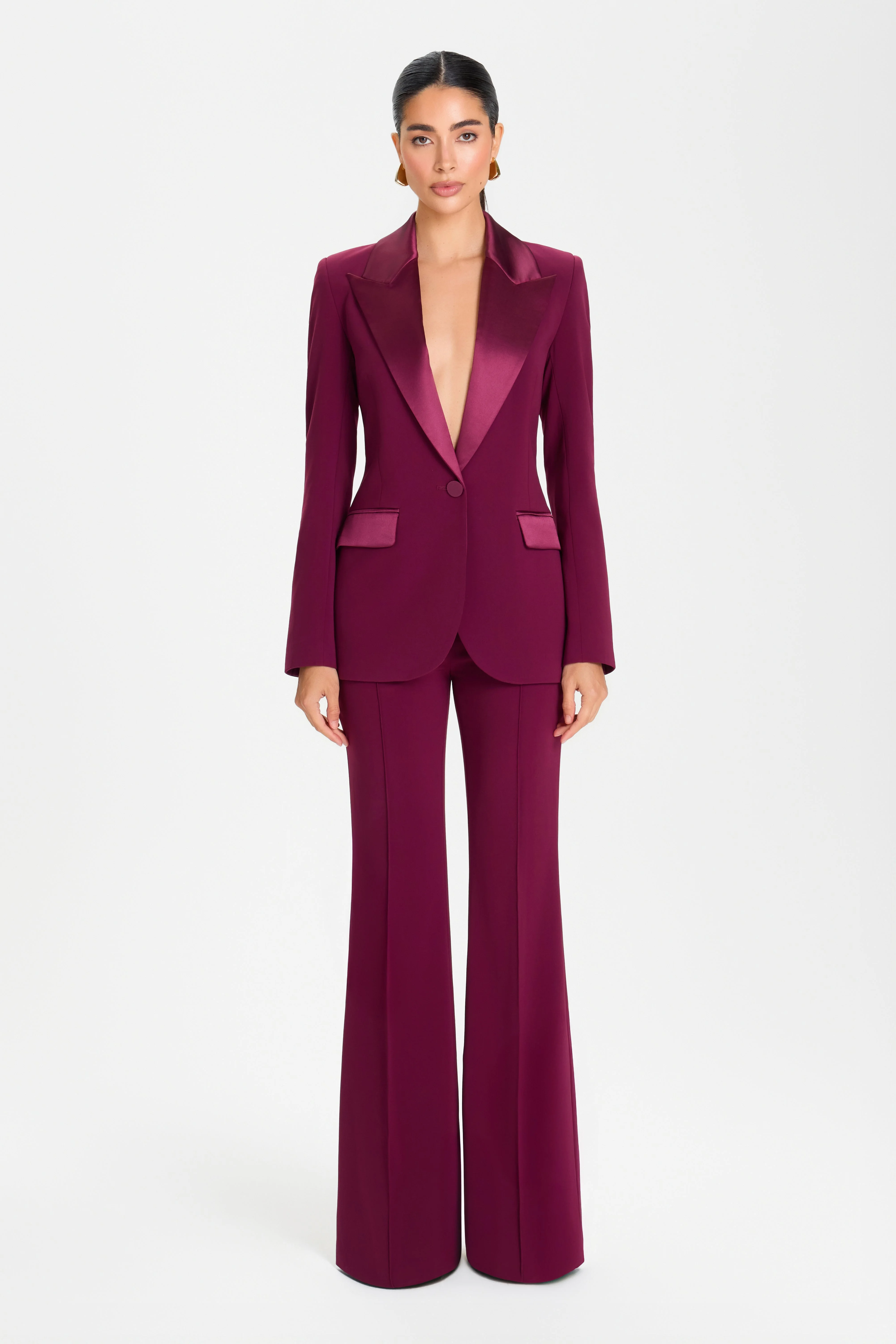 Natasha Burgundy Blazer - 1