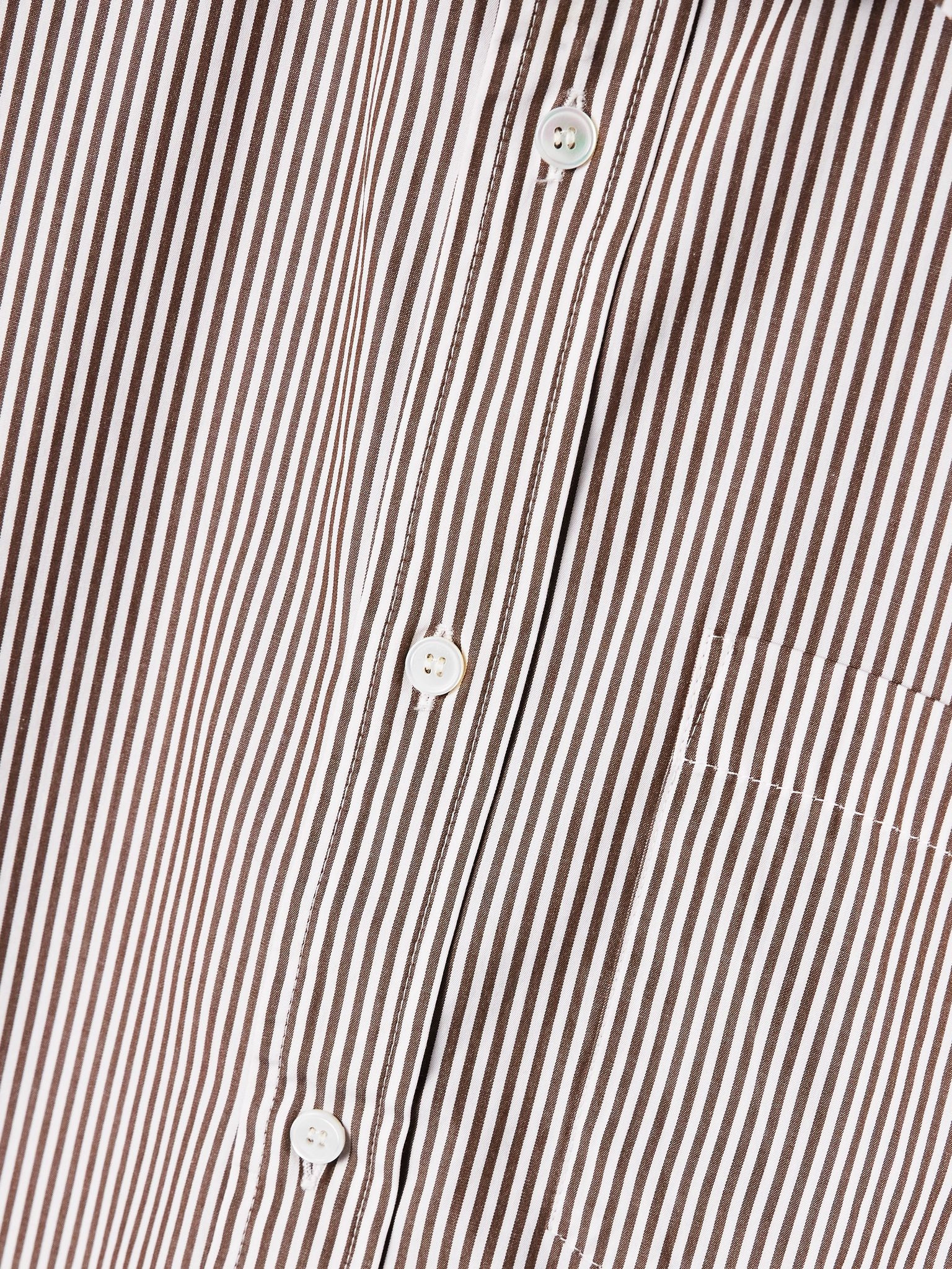 Kayla striped cotton-poplin shirt Chocolate - 5