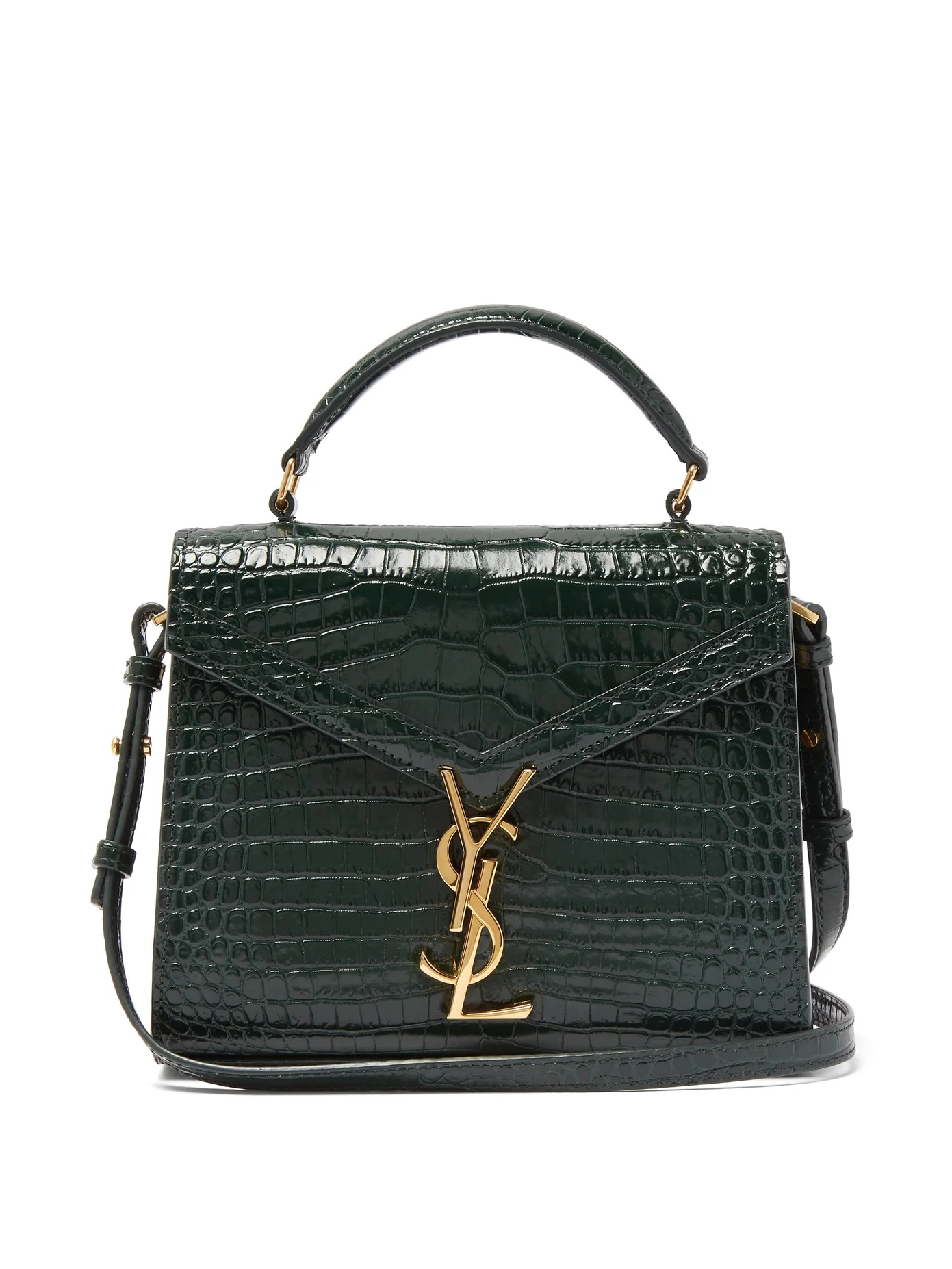 Cassandra YSL croc-effect leather cross-body bag - 1