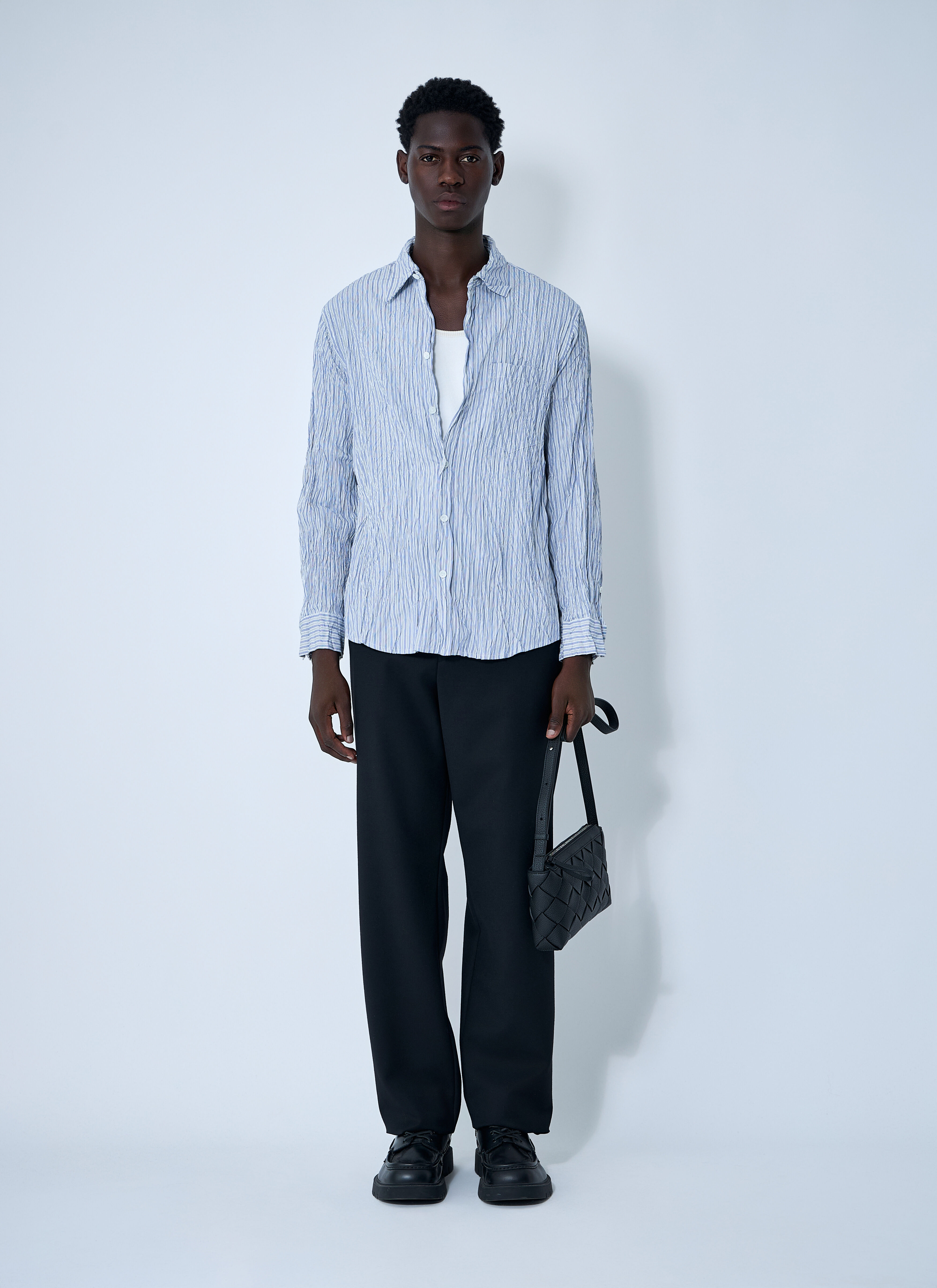 Cruched Cotton Stripe Shirt - 2