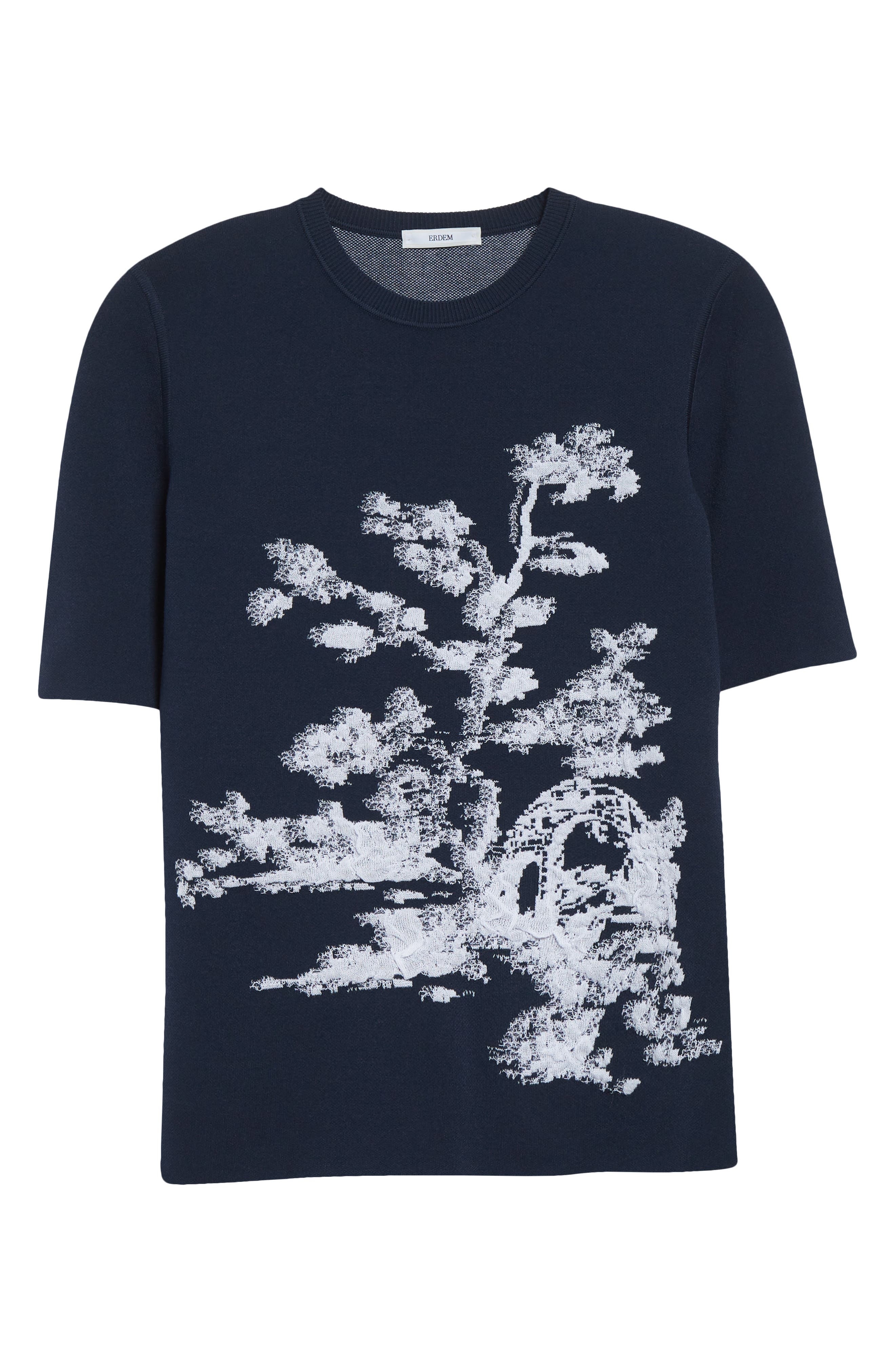 Erdem Etching Jacquard Knit Top in Cyanotype Etching Navy at Nordstrom - 6