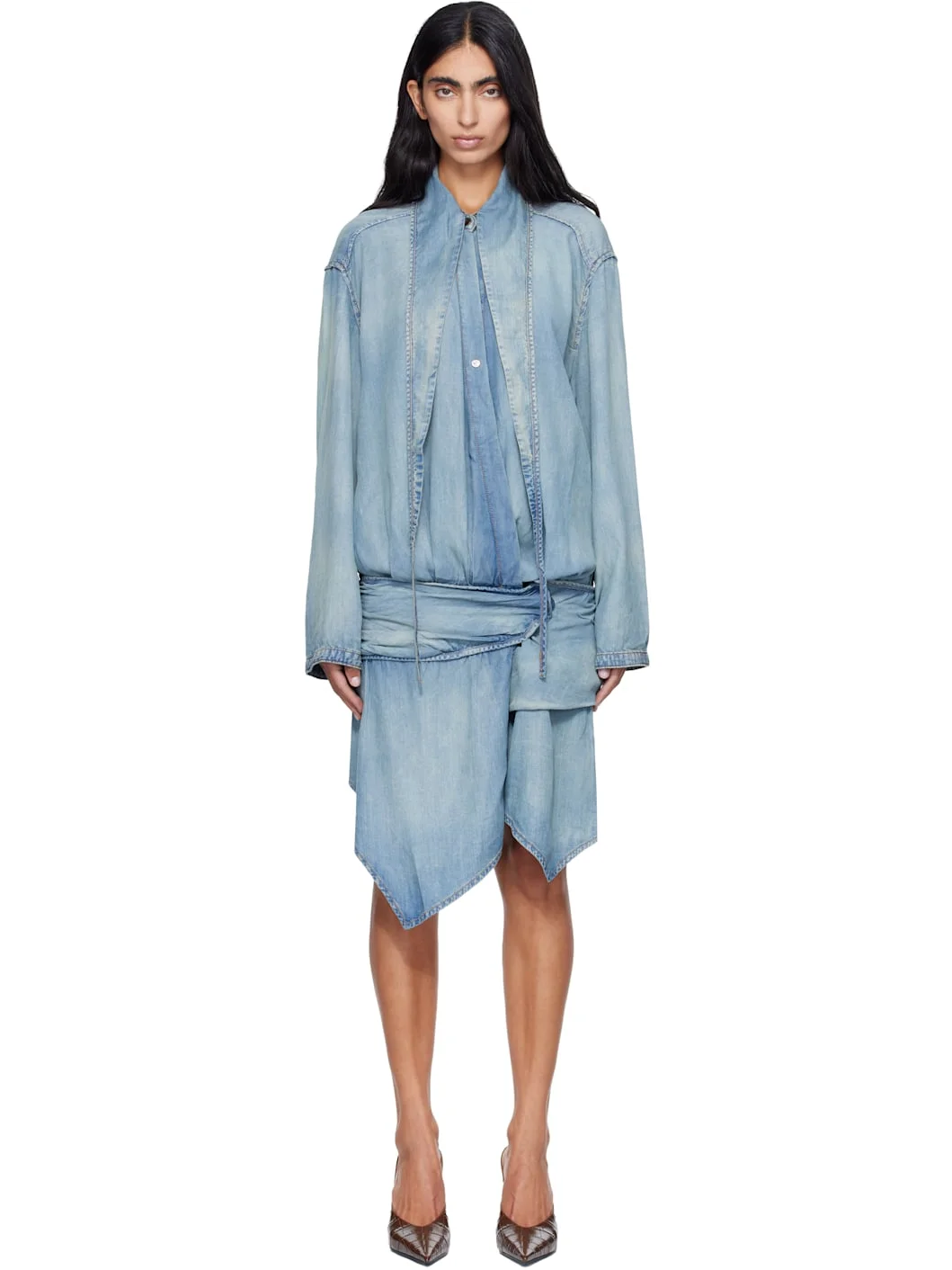 Blue De-Tilora-S Denim Midi Dress - 1