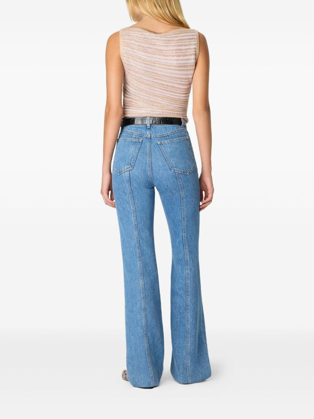 stripe embellished sleeveless top - 3