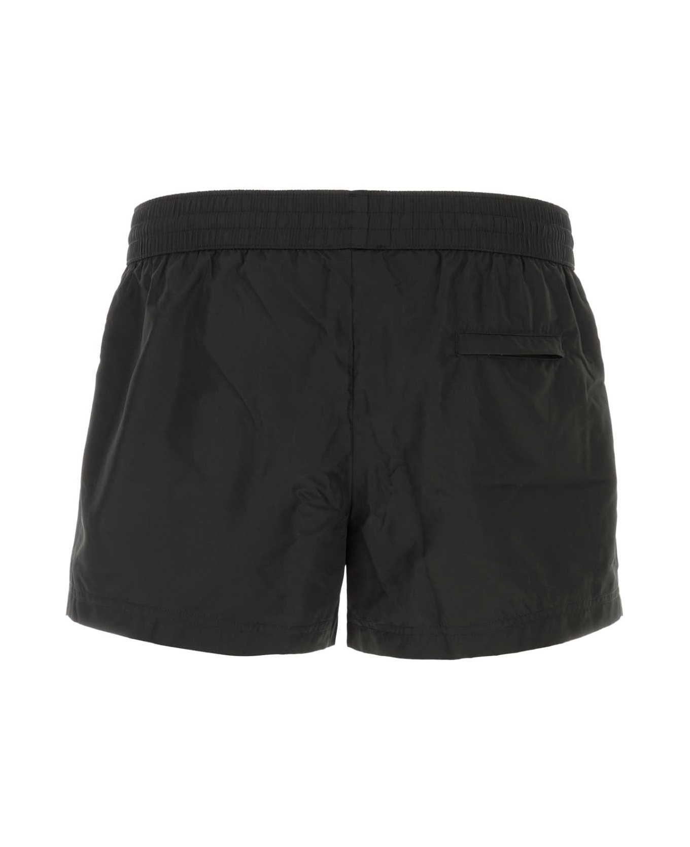 Black Polyester Swimming Shorts - 2