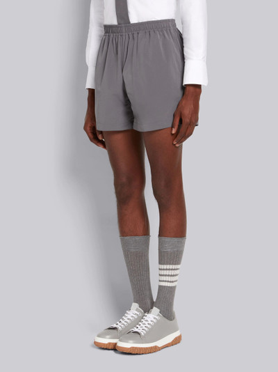 Thom Browne Medium Grey High Density Nylon Tech Elastic Waist Shorts outlook