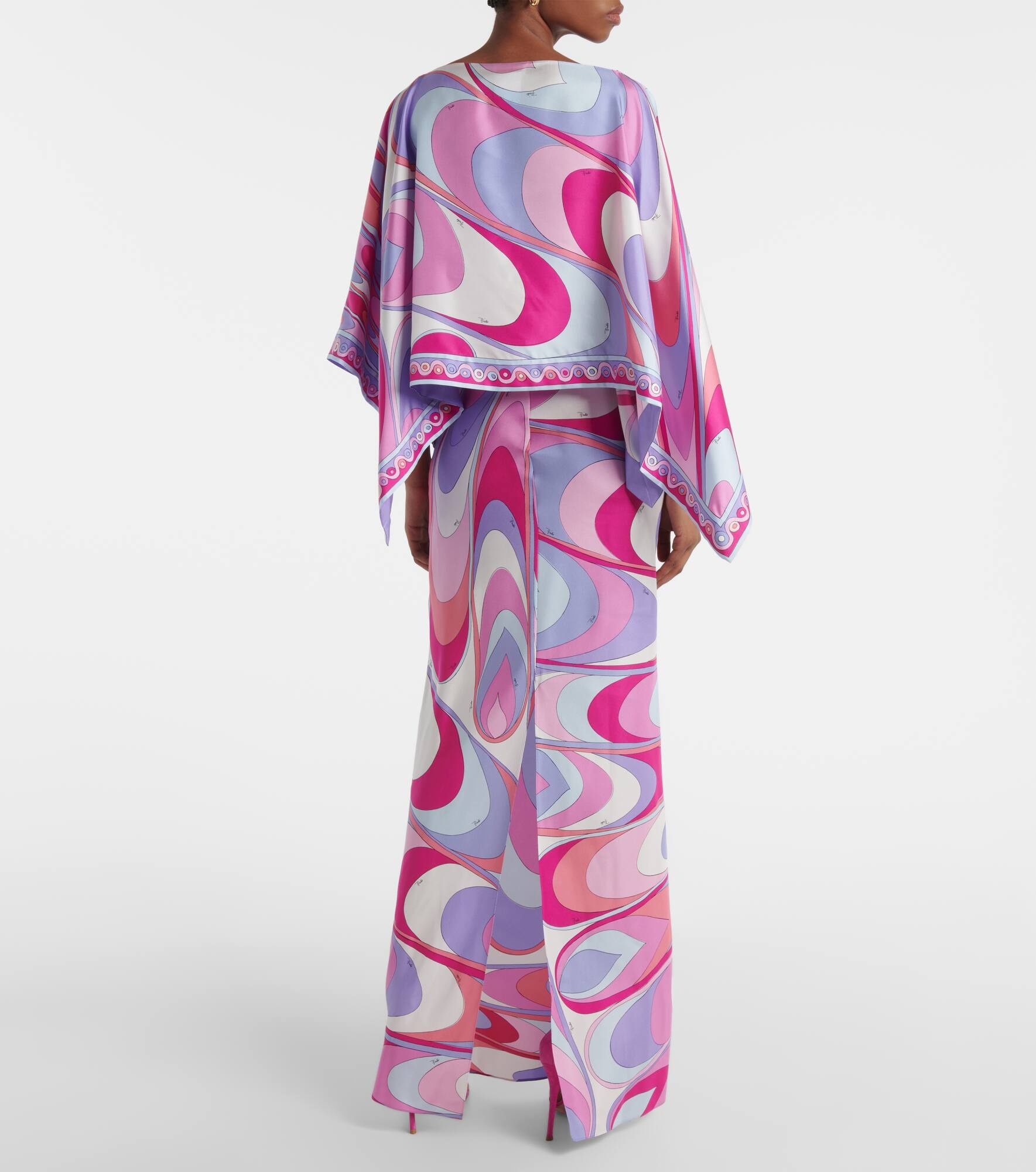 Printed silk twill maxi dress - 3