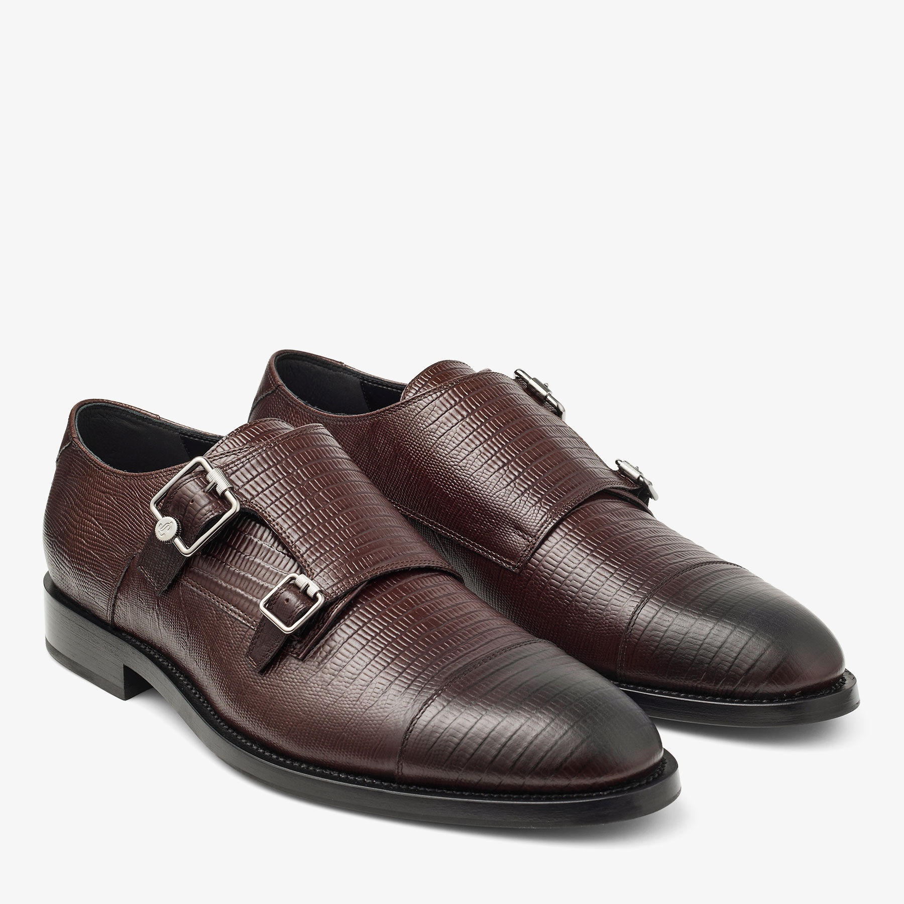 Finnion Monkstrap
Coffee Lizard Printed Leather Shoes - 2