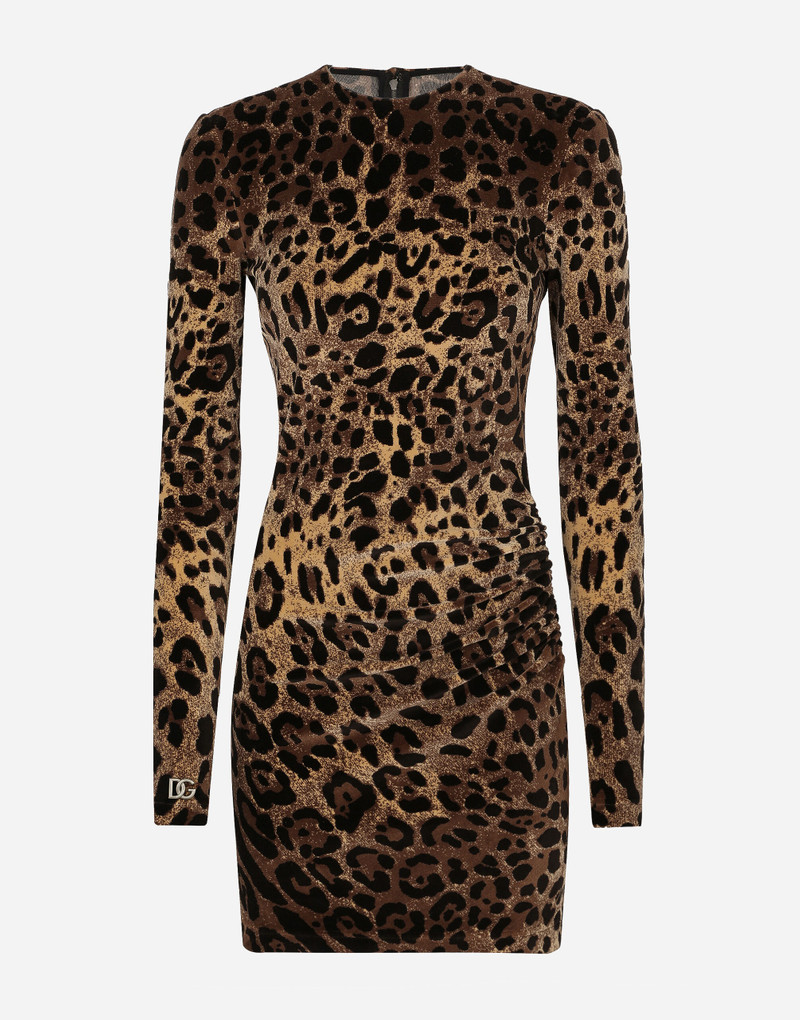Short chenille jacquard dress with DG logo 1