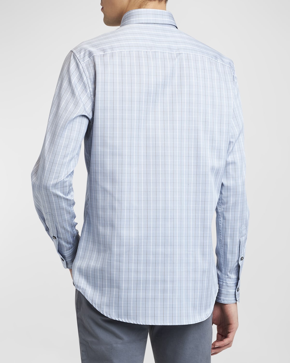 Men's Cotton Grid Check Sport Shirt - 4