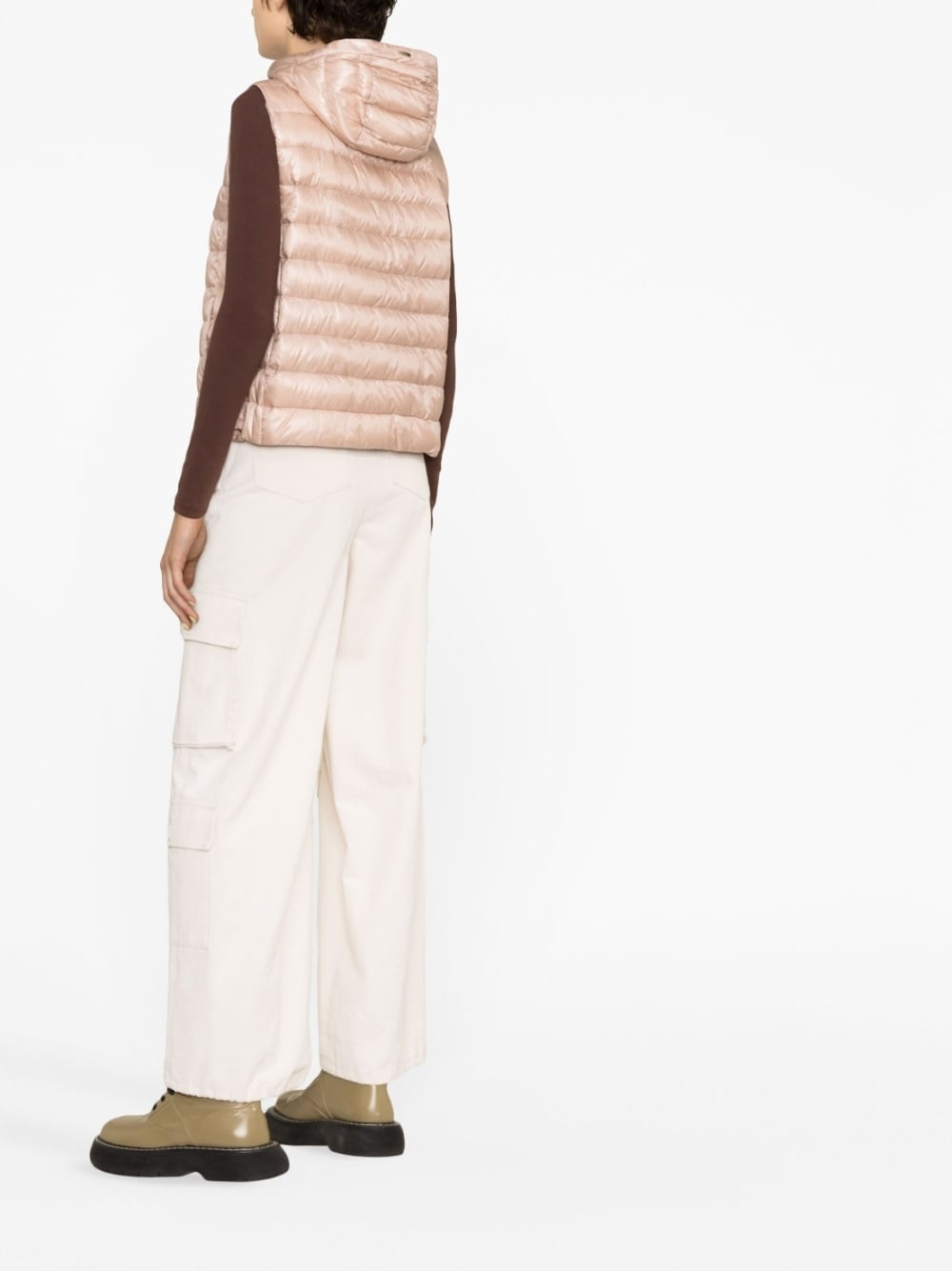 hooded quilted gilet - 3