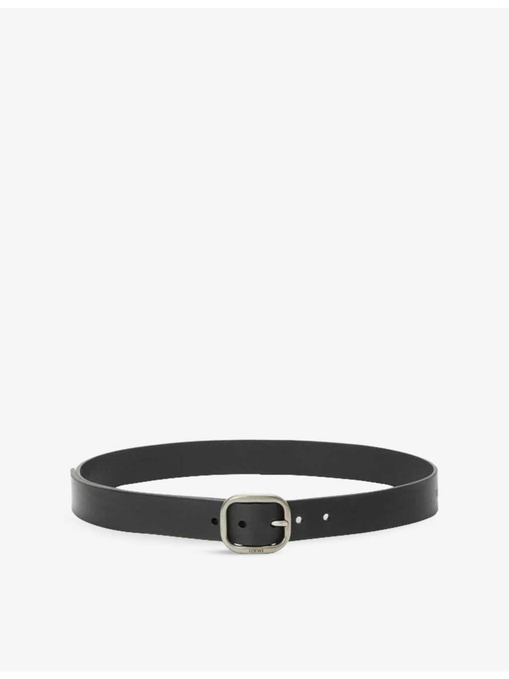 Rounded-Buckle Leather Belt - 1