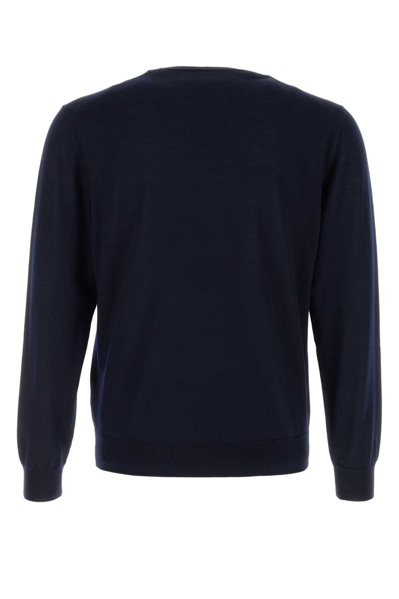 Prada Midnight Blue Wool Sweater Bleu Exterior: Virgin Maglieria outlook