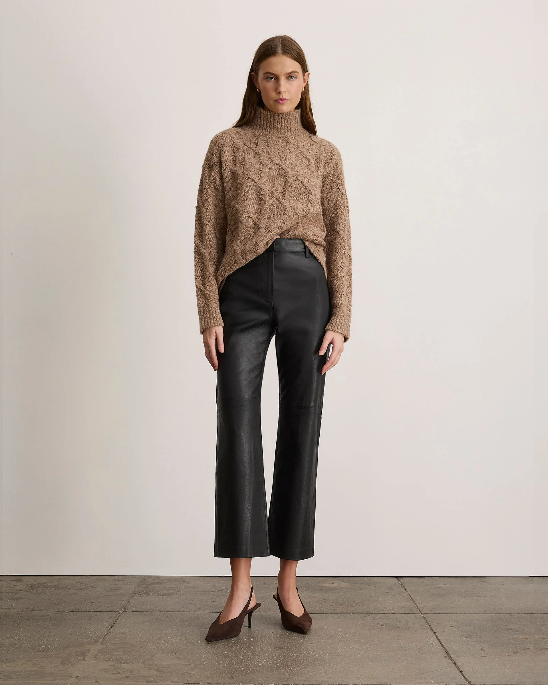 NICOLE CROPPED LEATHER PANT - 1