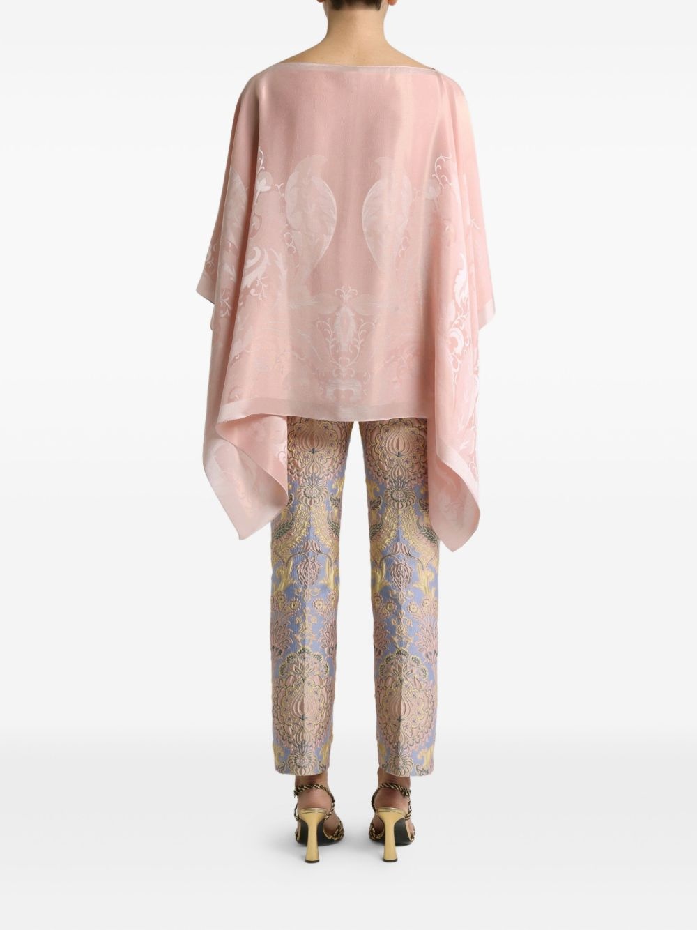 paisley-jacquard cape top - 3
