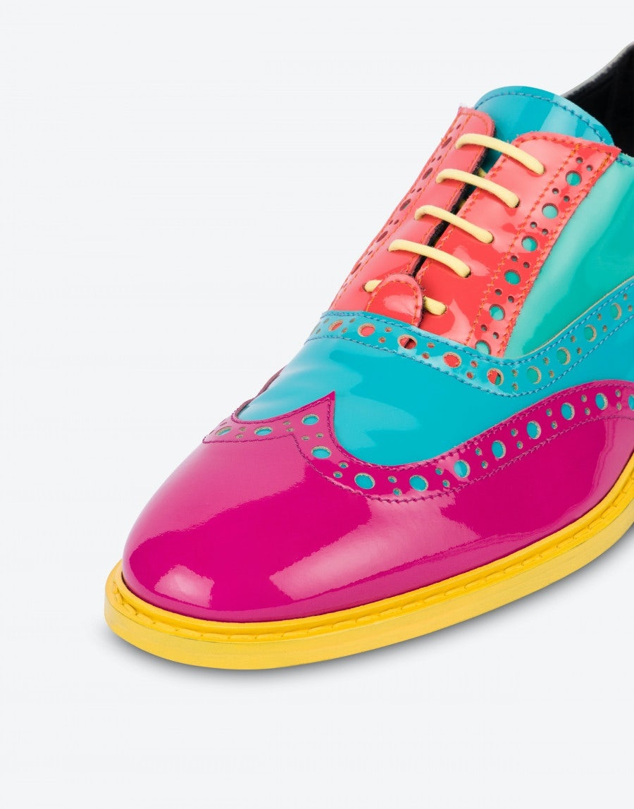 MULTI-COLOURED MOSCHINO BROGUE DERBY SHOES - 4