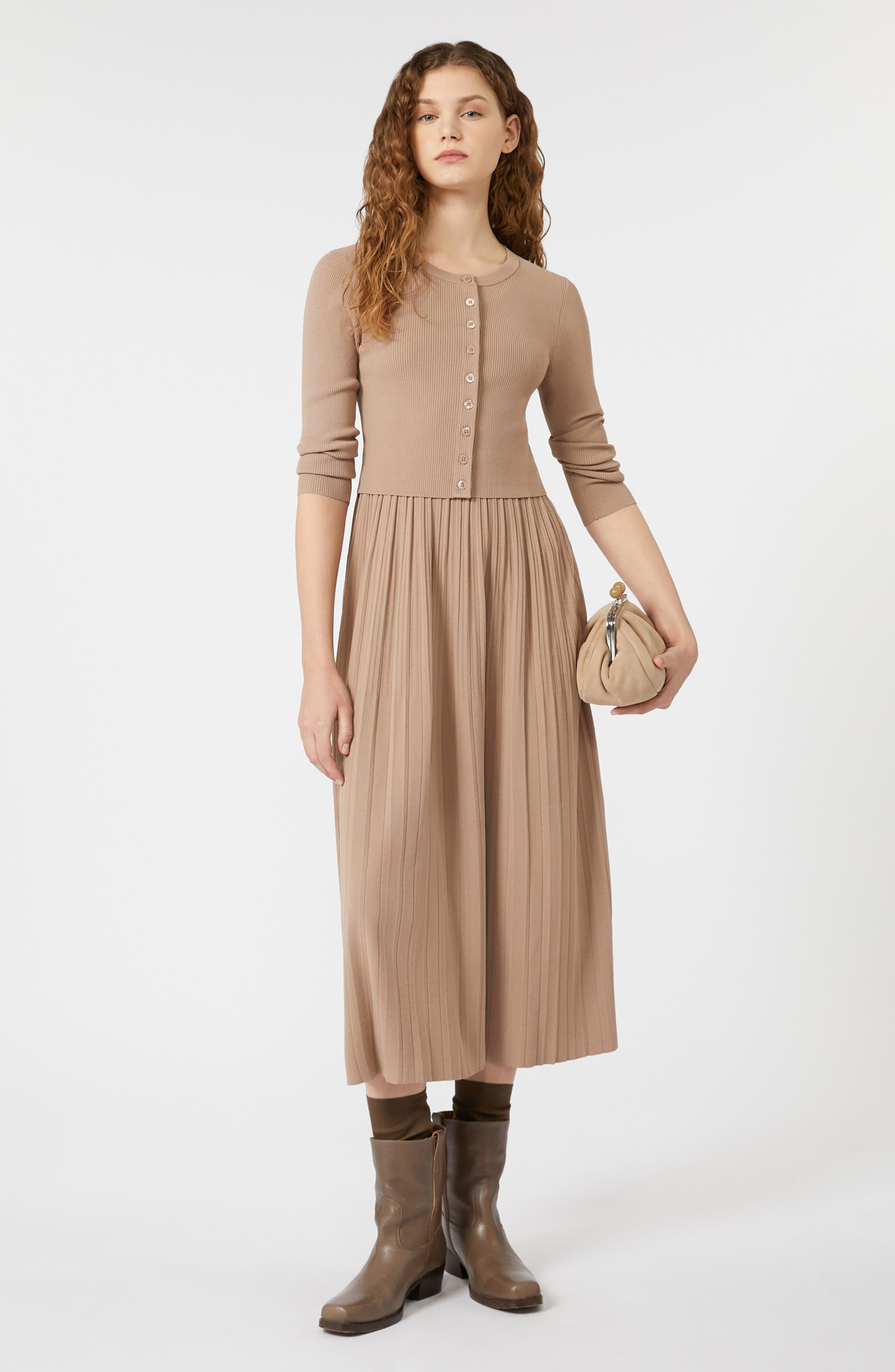 Weekend Max Mara Magiaro Rib Cardigan in Marron Glace at Nordstrom - 4