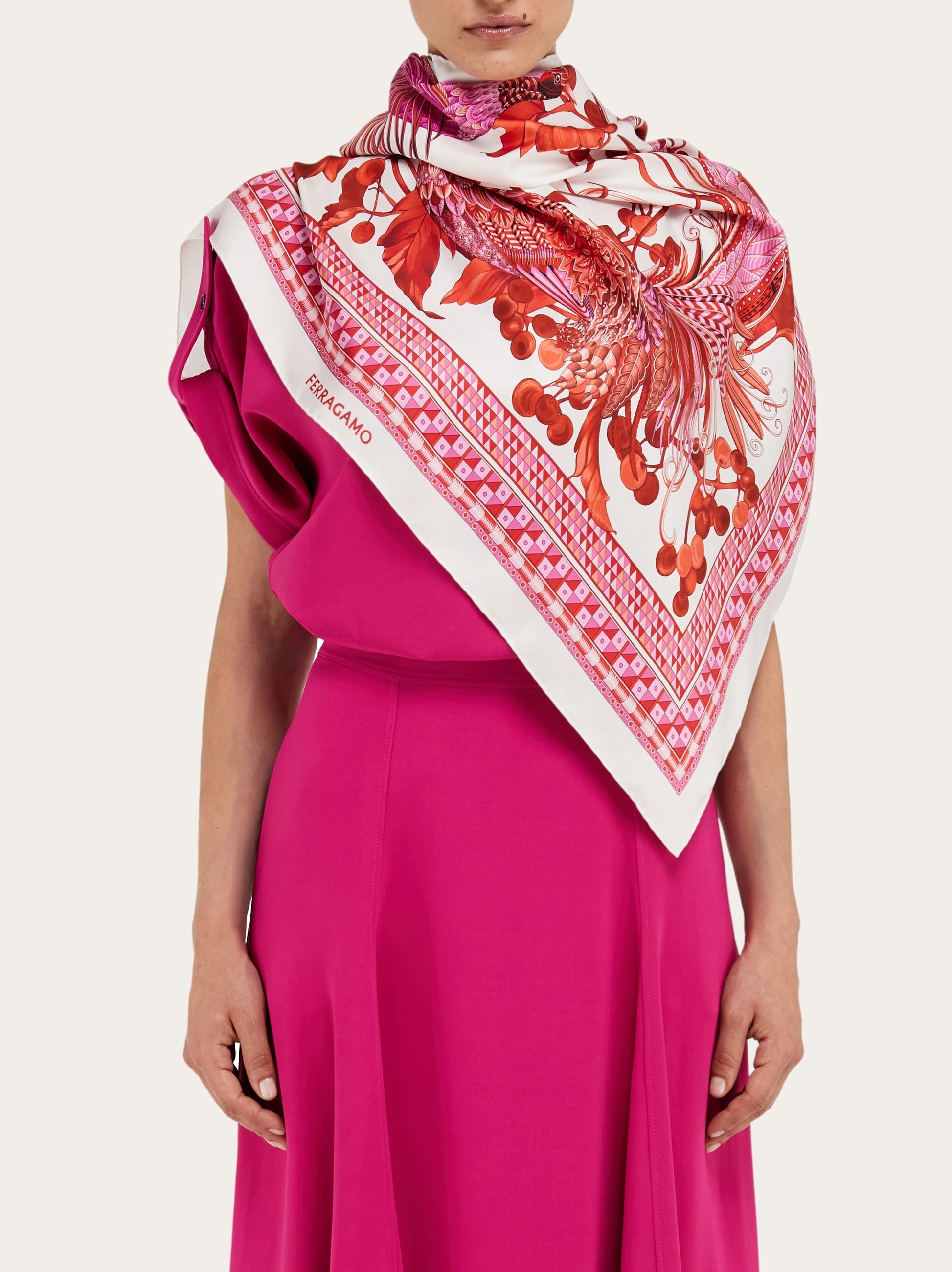 Animal print silk scarf - 3