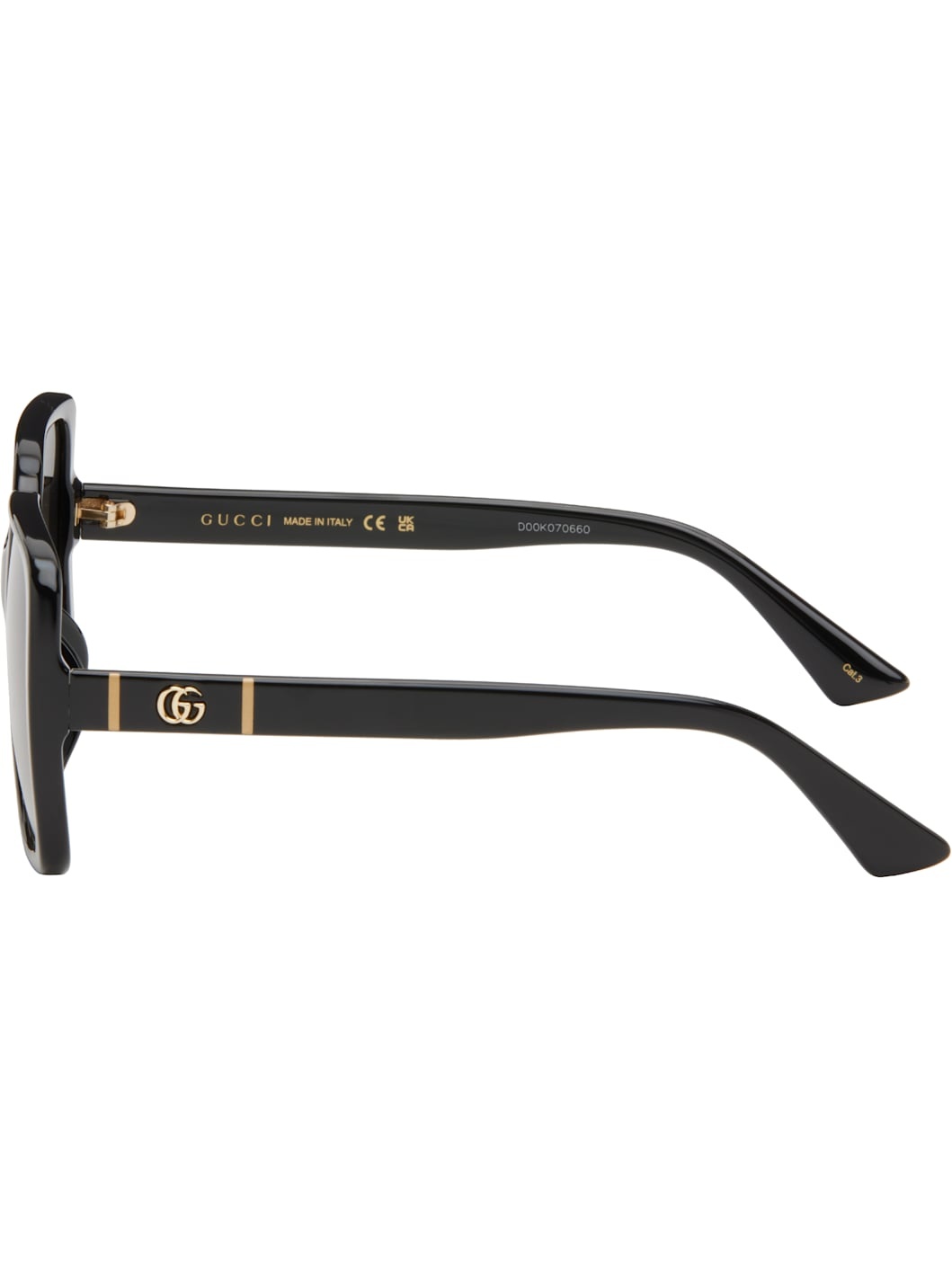 Black Lines Thin GG Temple Sunglasses - 3