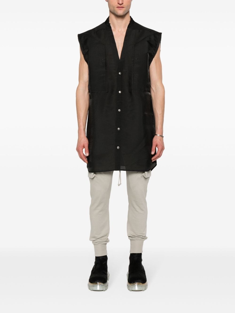 raw cut-detailing vest - 2