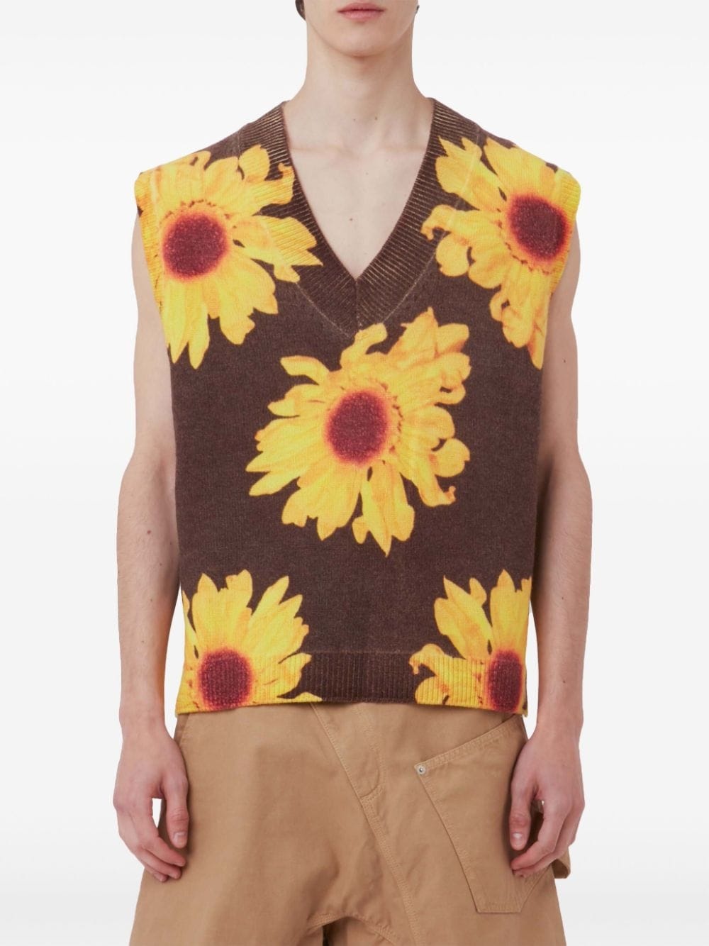 knitted printed vest - 4