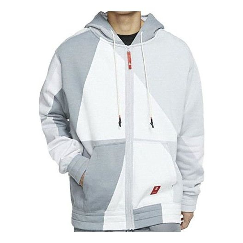 Nike Kyrie Irving Zipper Basketball Sports Fleece Lined Hooded Jacket Gray BV9286-100 - 1