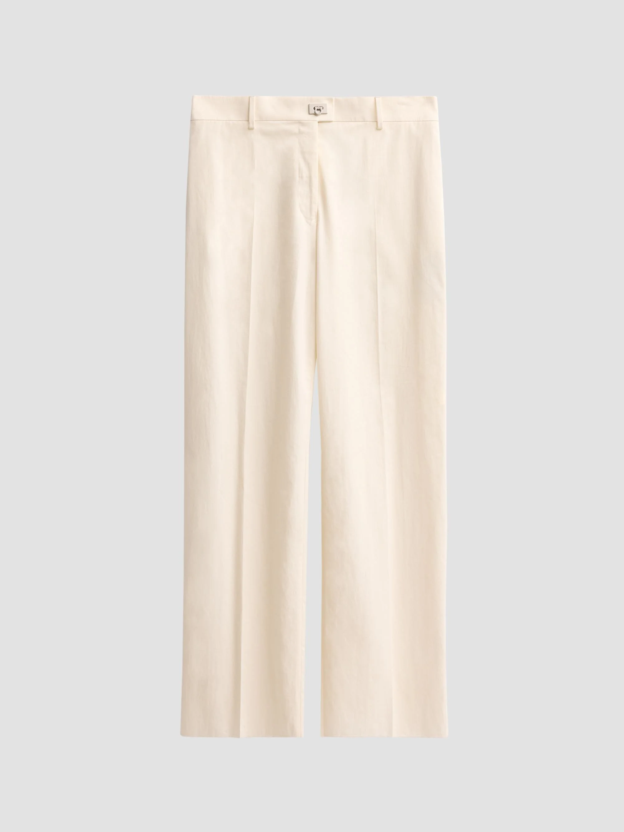 Women's Cotton-Silk Canvas Trousers - Parchment - 1