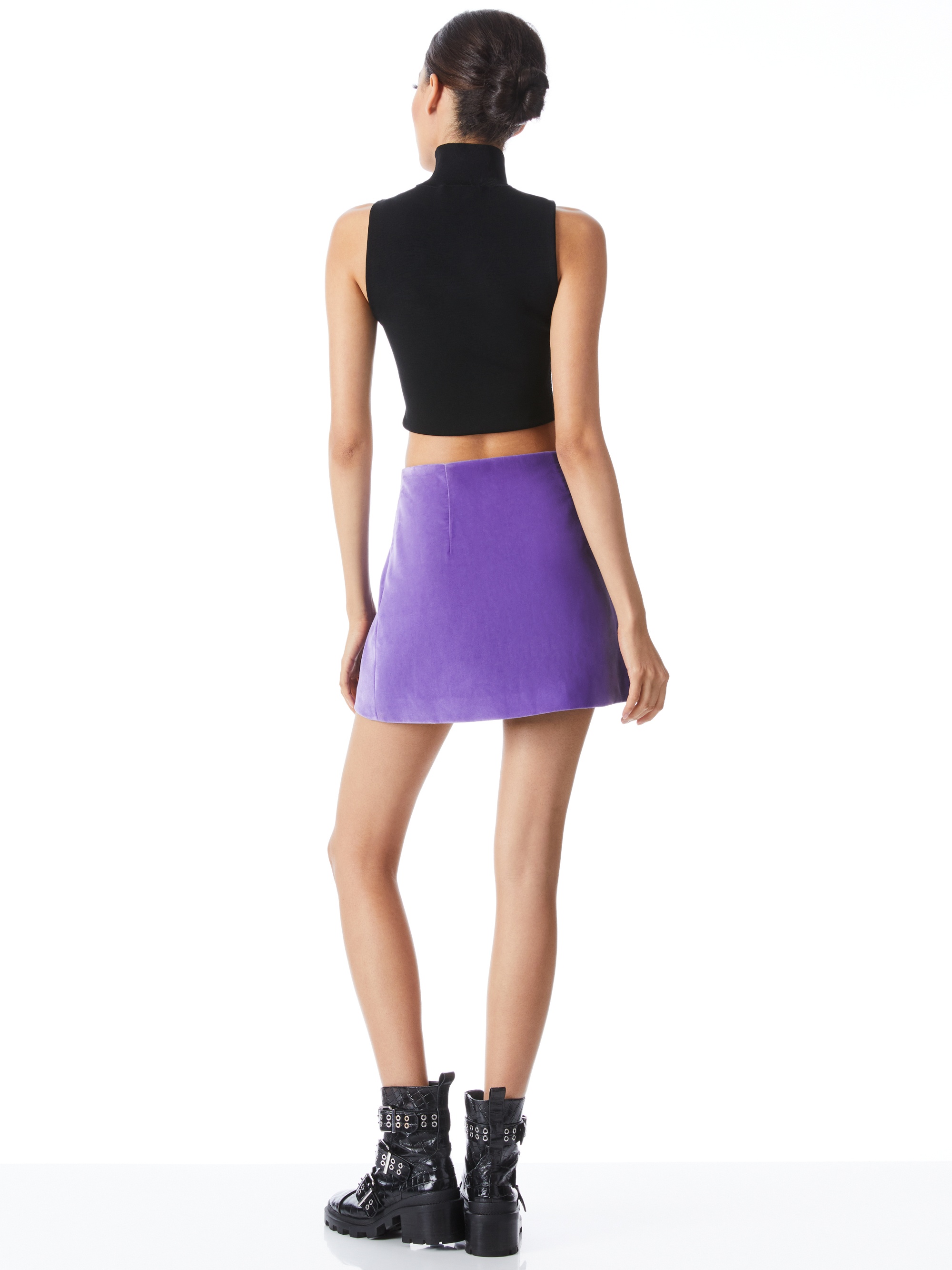 RENNA BUTTON WRAP MINI SKIRT - 3