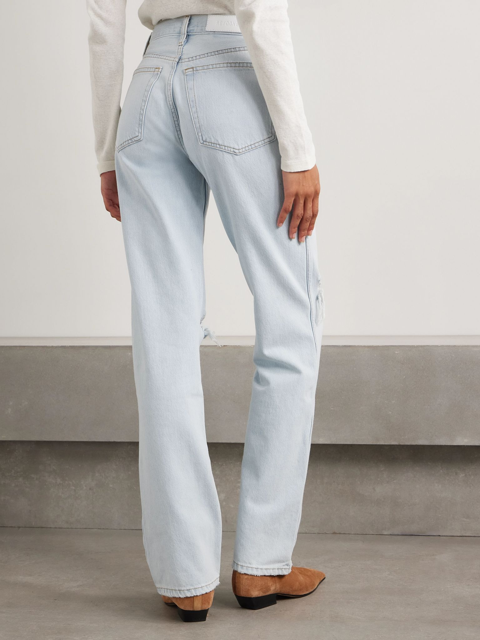 90s Loose high-rise straight-leg jeans Light denim - 4