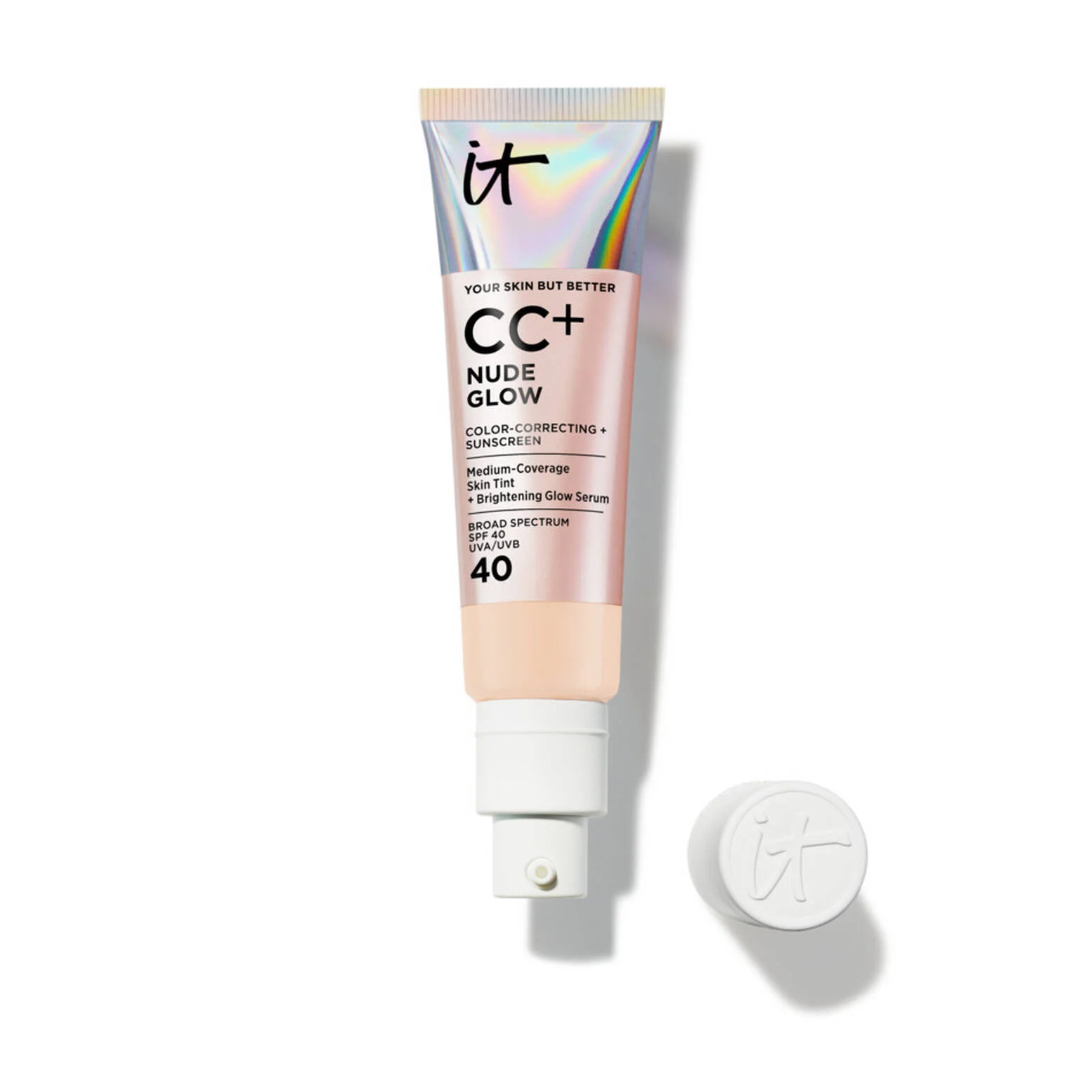 CC+ Nude Glow Lightweight Foundation + Glow Serum with SPF 40 - 1