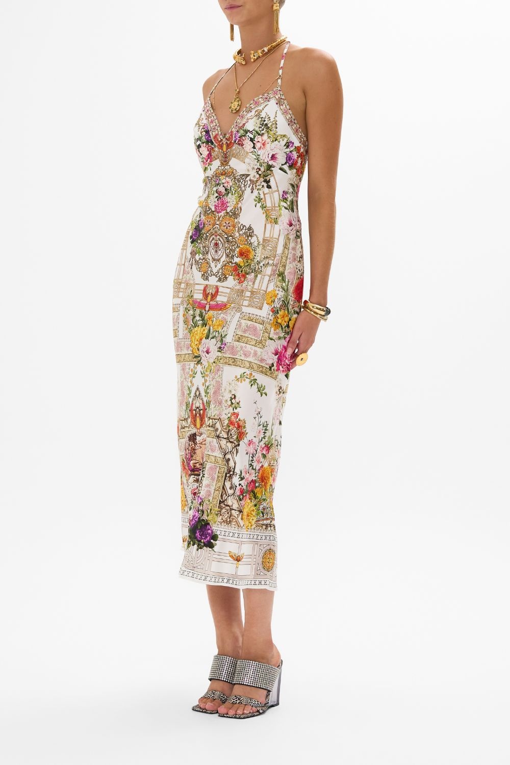 CHAIN DETAIL SLIP DRESS - 3