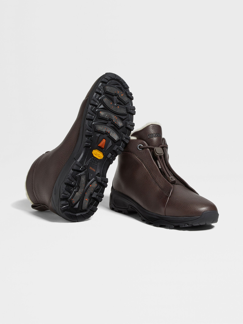 BROWN LEATHER TRIPLE STITCH™ VETTA SNEAKERS 5