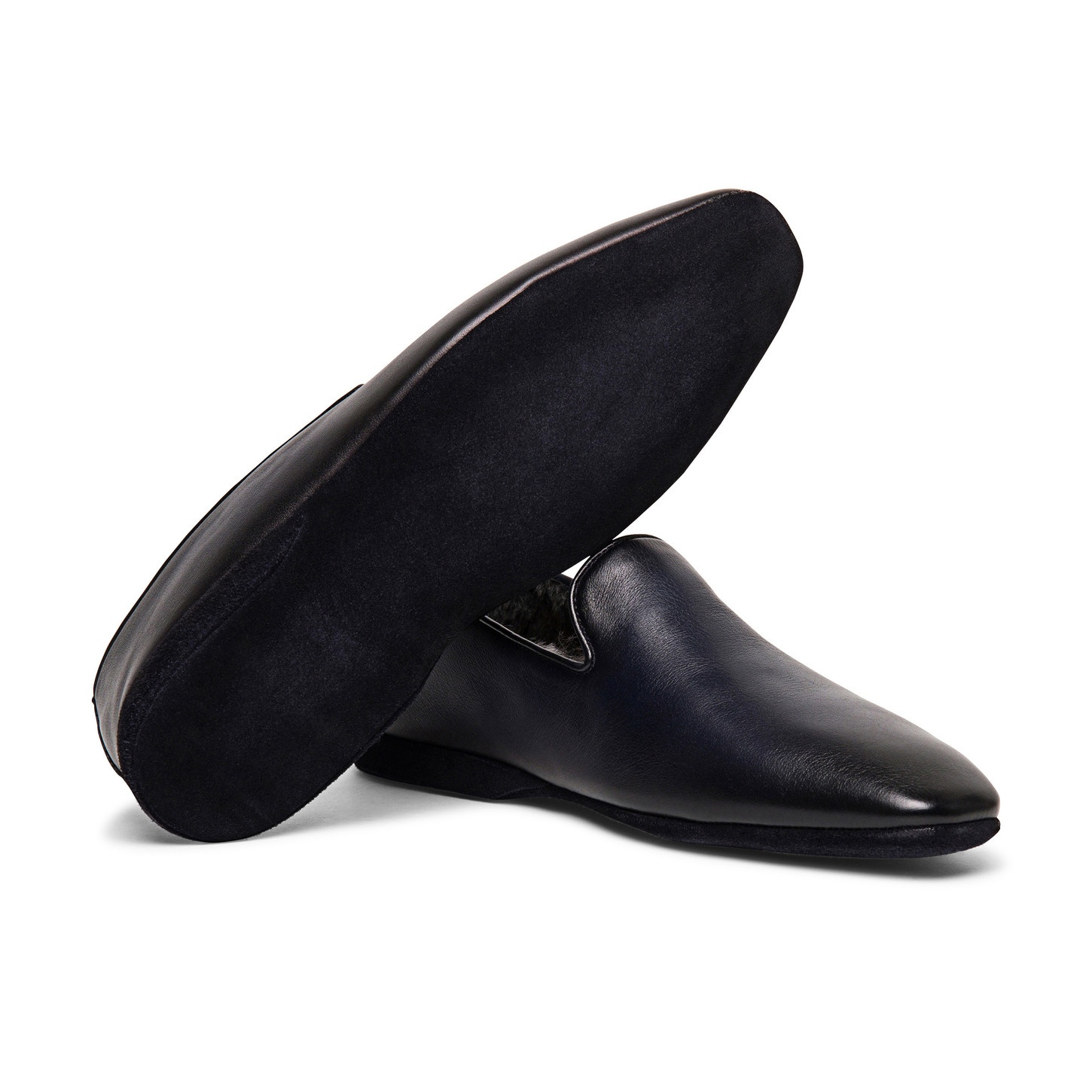 Men’s polished blue leather slipper - 3