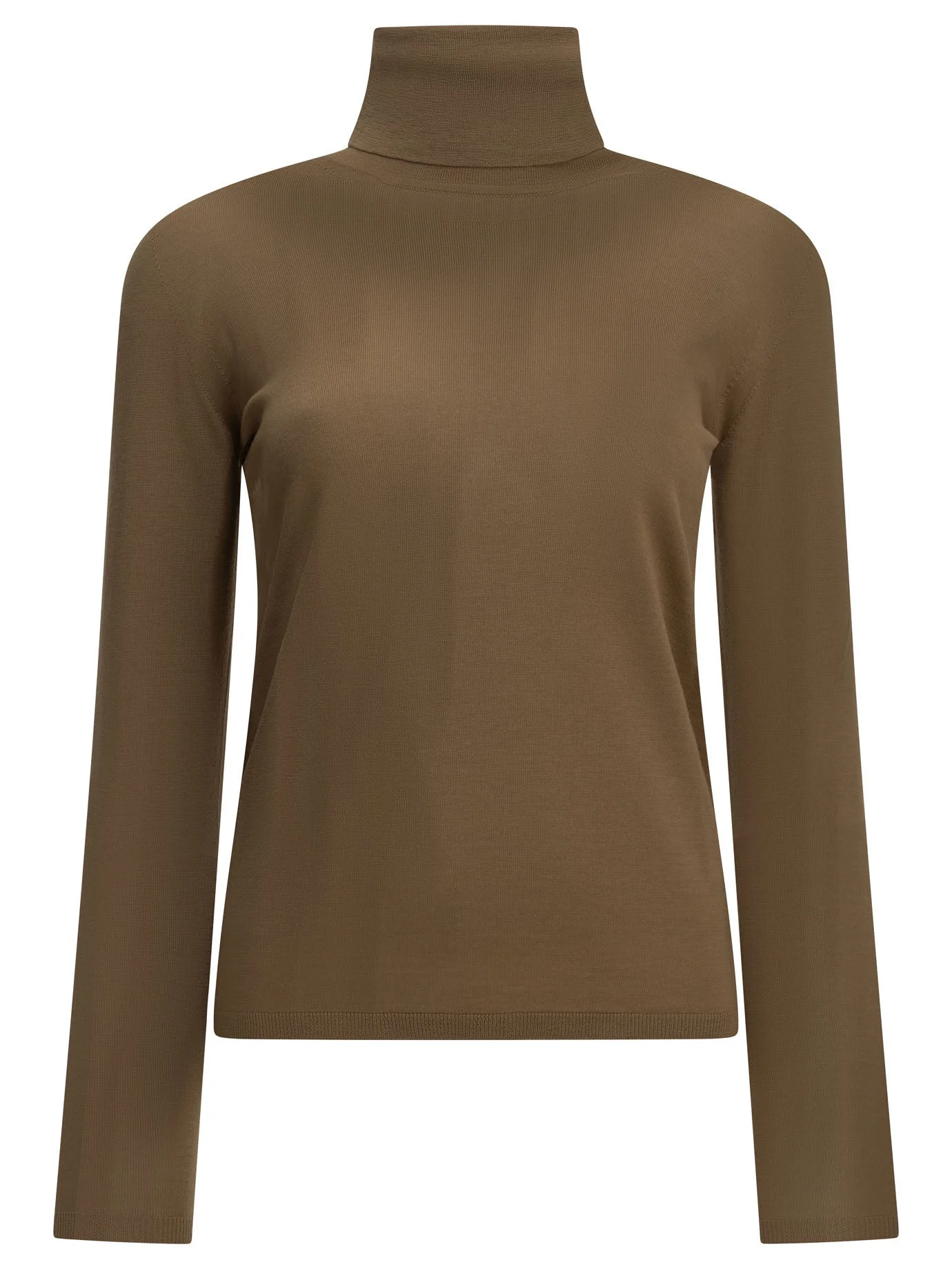Max Mara Virgin Wool Turtleneck Sweater Brown - 1