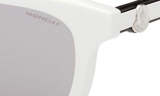 Moncler 50mm Square Sunglasses in White /Smoke Mirror at Nordstrom - 9