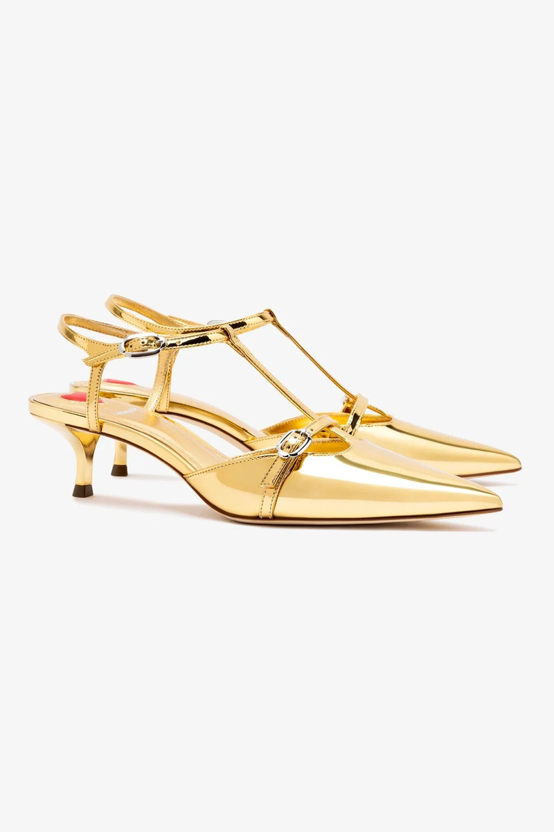 Larroudé Grace Pump In Gold Specchio outlook