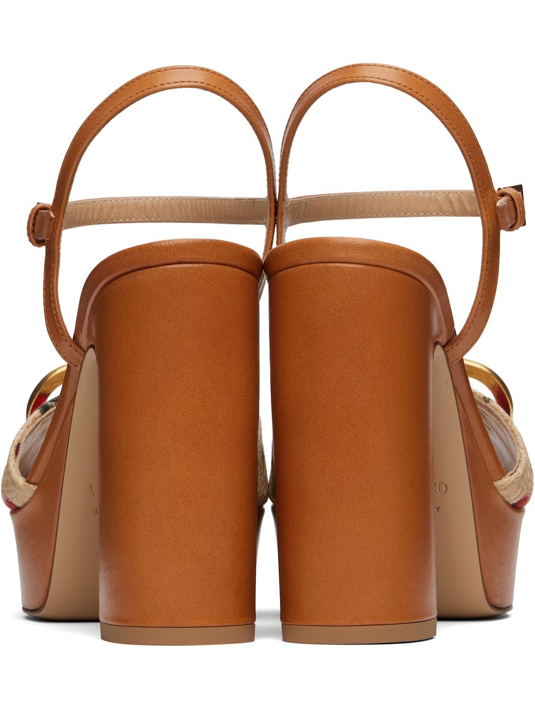 Beige & Brown VLogo Signature Cherryfic Platform Sandals - 2