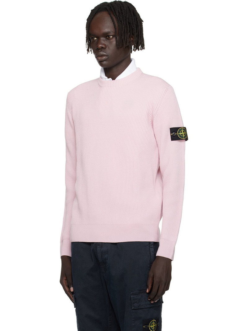 Stone Island Pink 5100053 Full Rib RWS Wool Sweater outlook