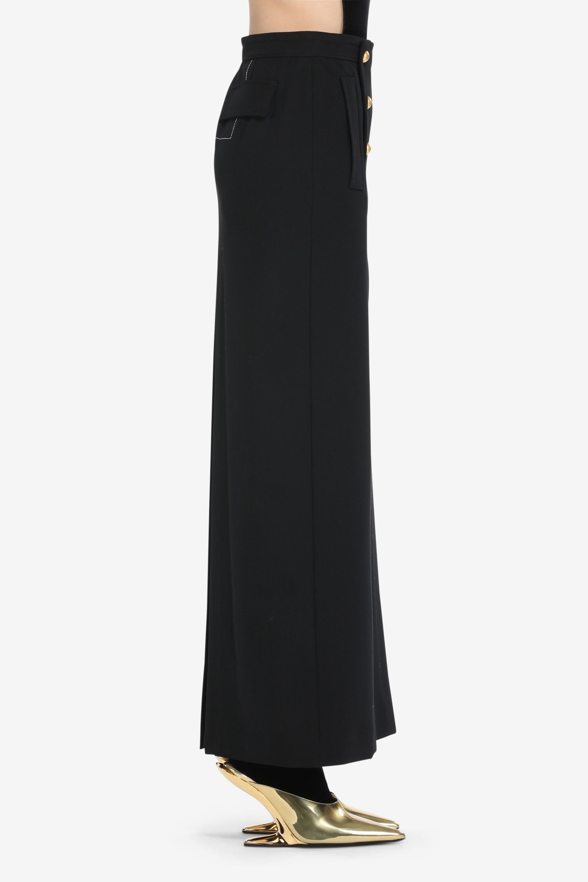 BUTTON-EMBELLISHED MAXI SKIRT - 3