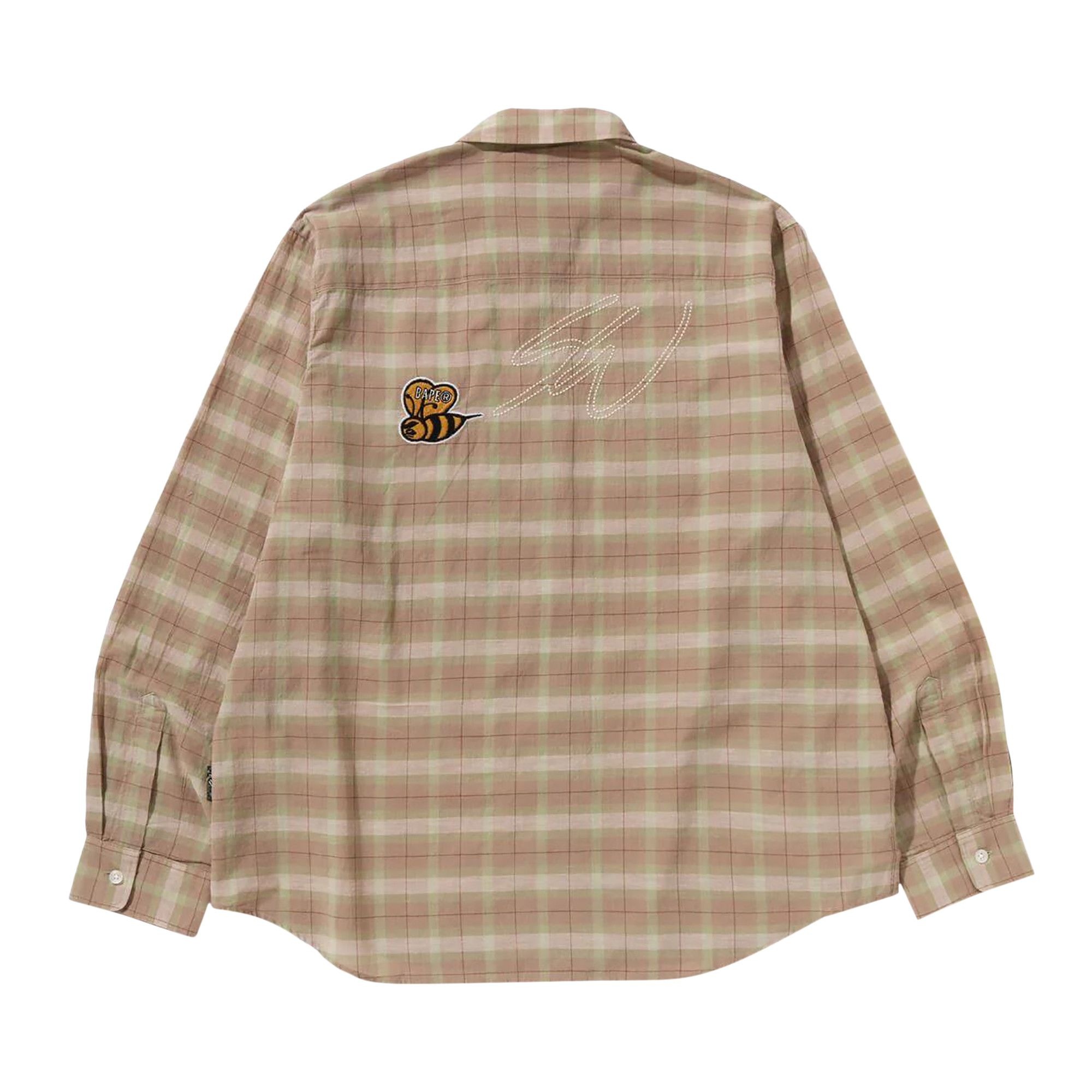 BAPE x Sean Wotherspoon Embroidery Check Shirt 'Beige' - 2