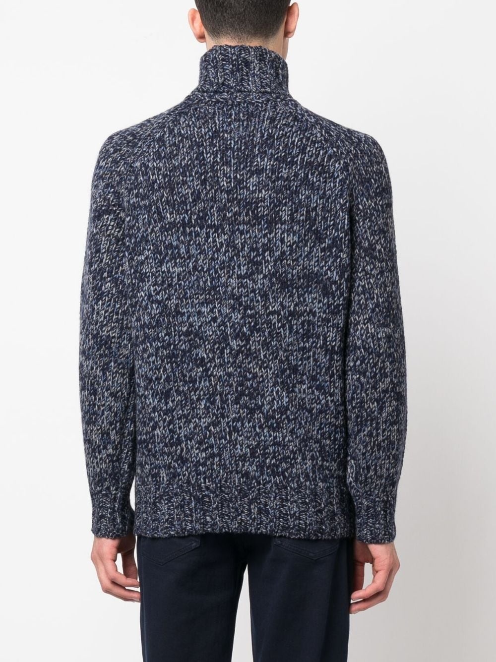 mélange high-neck thick-knit jumper - 4