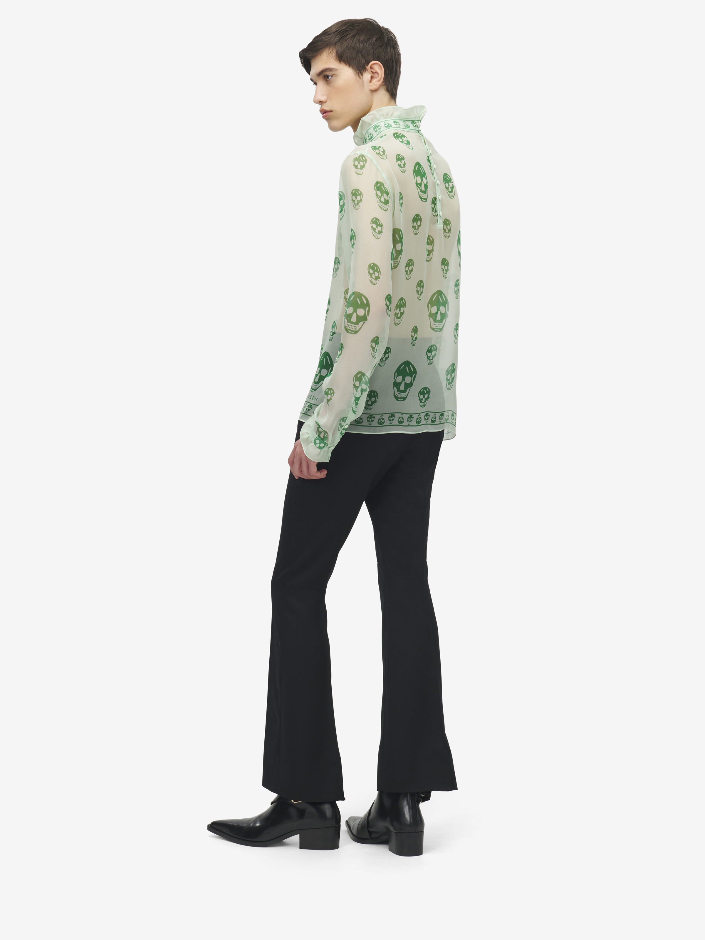 Silk Chiffon Skull Print Top - 5