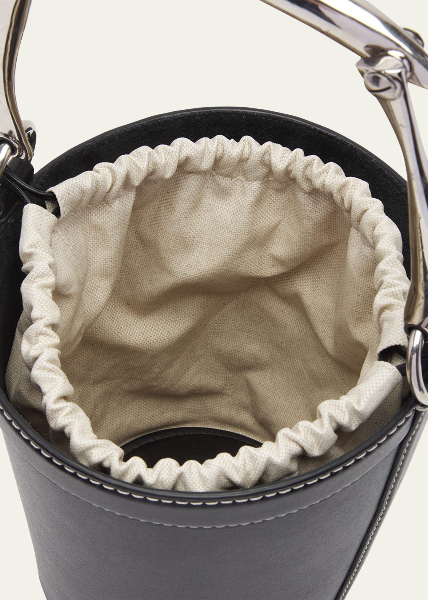 Sardine Stitch Leather Bucket Bag - 4