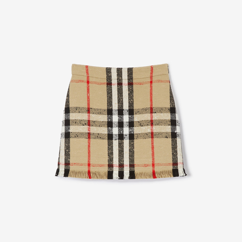 Check Bouclé Mini Skirt - 1