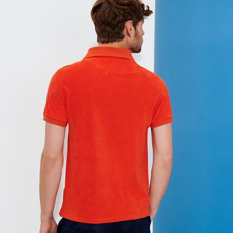 Men Terry cloth Polo Shirt Solid 4