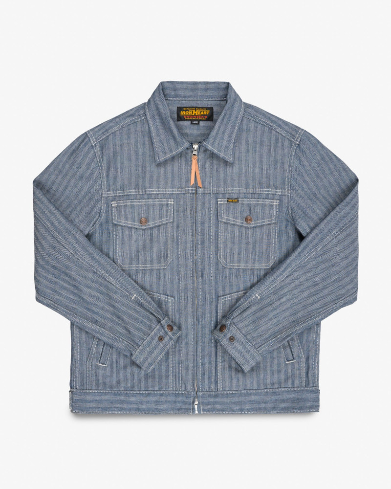 IHJ-164-BLU 10.5OZ HERRINGBONE WORK JACKET - INDIGO 1