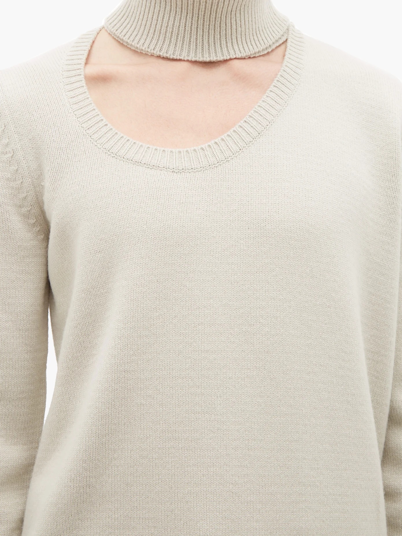 Cutaway wool-blend jumper - 3