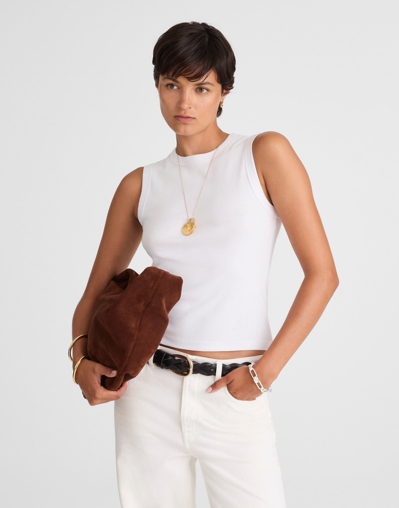 The '90s Crew Neck Tank in Compact Cotton 2