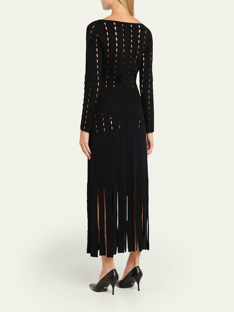 ZANKOV Gemma Bateau-Neck Cutout Carwash Midi Dress outlook