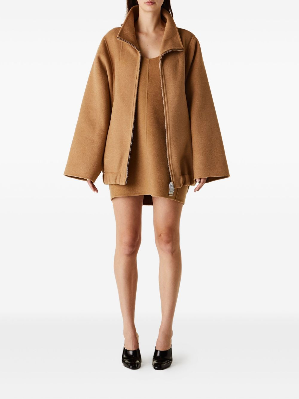 wide-sleeve zip-front jacket - 2