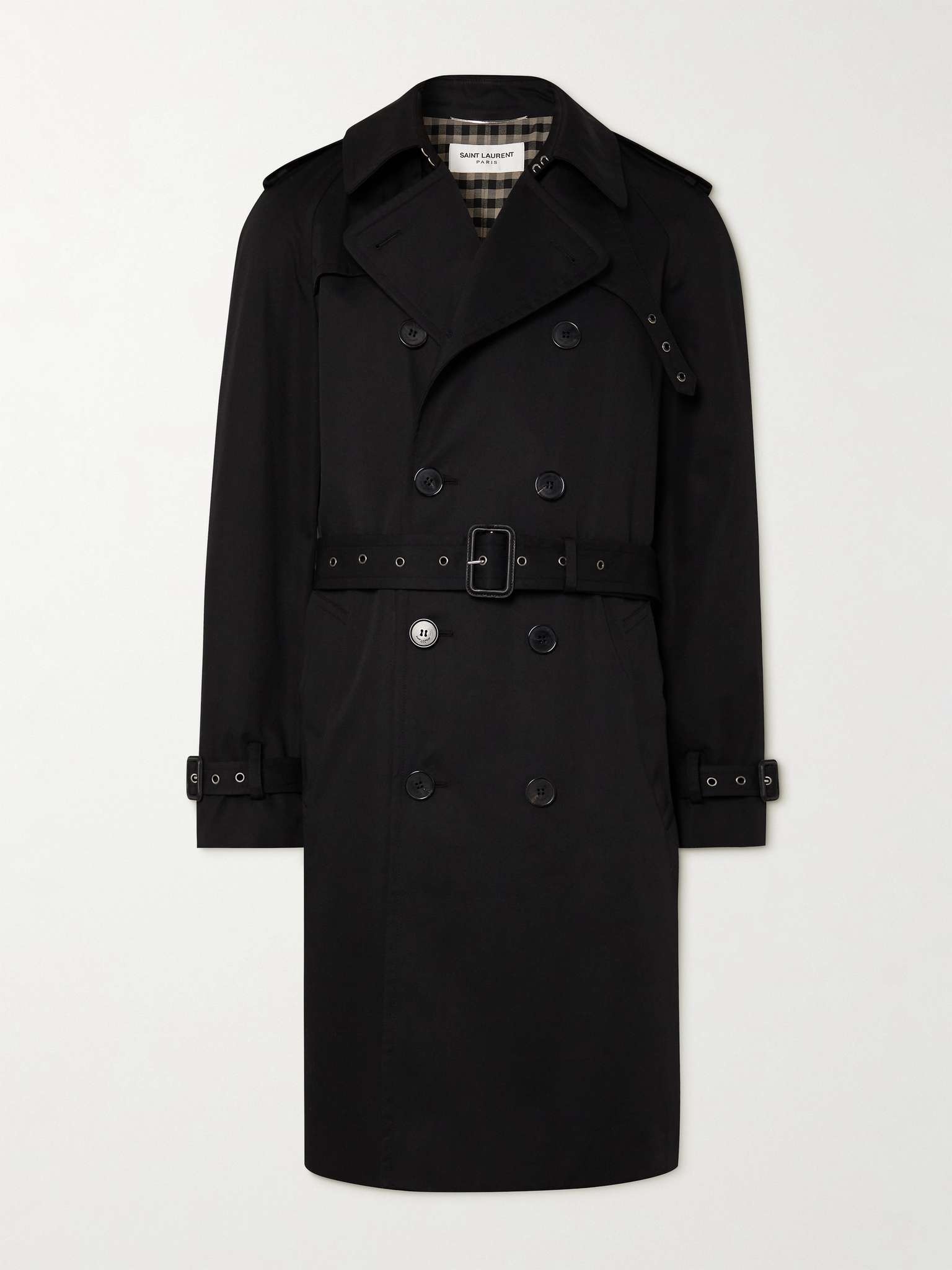 Slim-Fit Belted Gabardine Trench Coat - 1